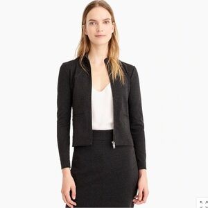 NWOT J.Crew 365 Zip Front Jacket in Gray Lightweight Eco Ponte Stretch
